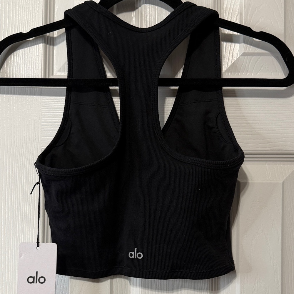 Alo Goddess Ribbed Cropped Racerback Tank NWT - Picture 3 of 4
